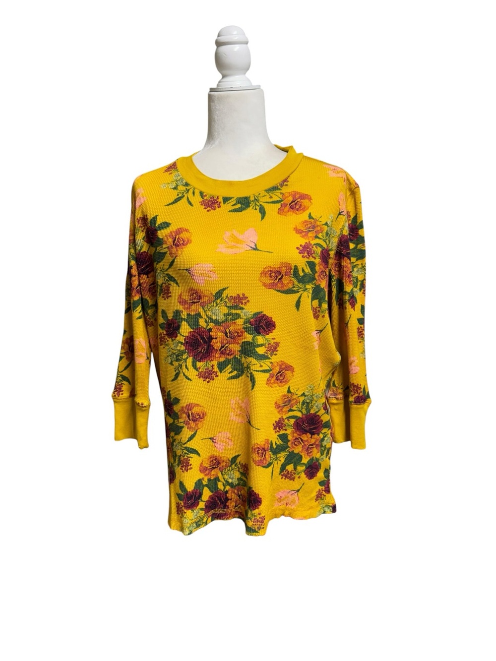 Sundance Sunset garden Thermal Knit Floral granola whimsigoth, boho large top